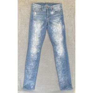 7 for All Mankind Jeans Womens Size‎ 26 Light Wash Mid The Skinny Measures 28x29